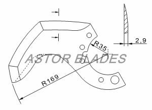 Bowl cutter blade for Delta Radius 169mm