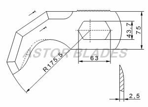 Bowl cutter blade for Securit for Krämer &amp; Grebe 45L