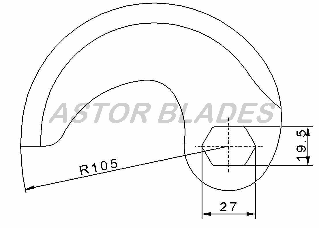 Bowl cutter blade for ADE Radius 105mm