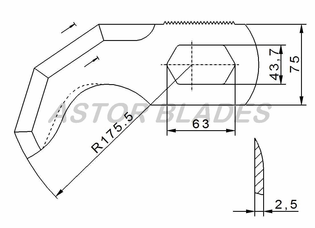 Bowl cutter blade for Securit for Krämer & Grebe 45L