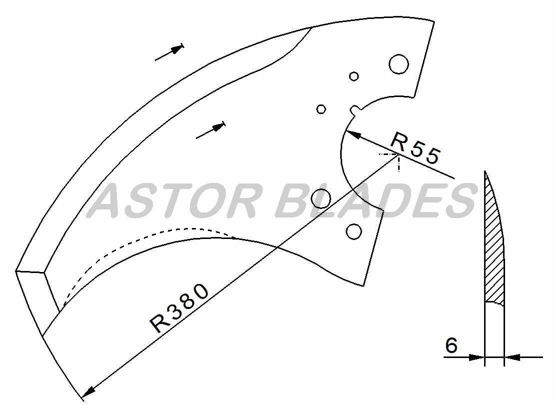 Bowl cutter blade for Delta Radius 380mm